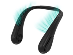 Ventilador de cuello sin aspas, portátil, personal, para exteriores, viajes, patio, jardín, trabajo, hogar, cocina, color negro Gusshious