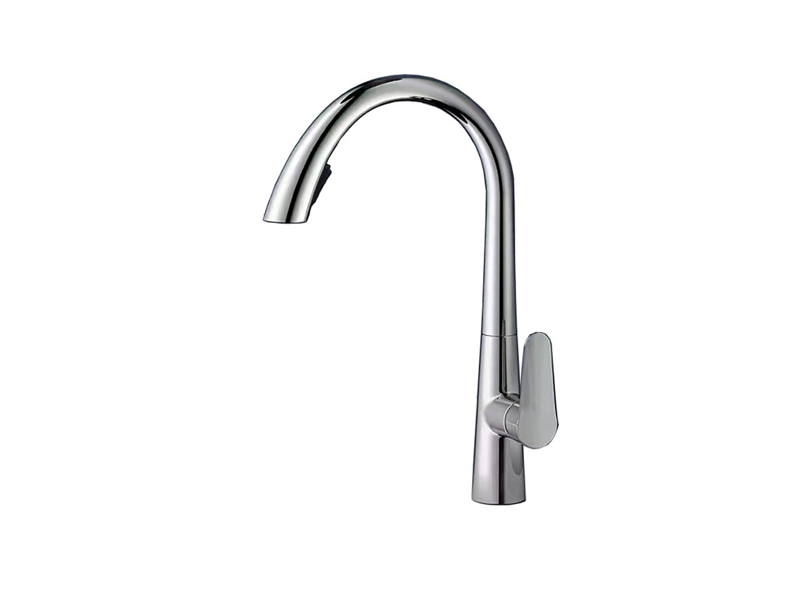 Grifo Cocina Lh-8042 Cuello Cisne | Cobre Macizo | Cabezal Extraíble Con Dos Modos De Agua