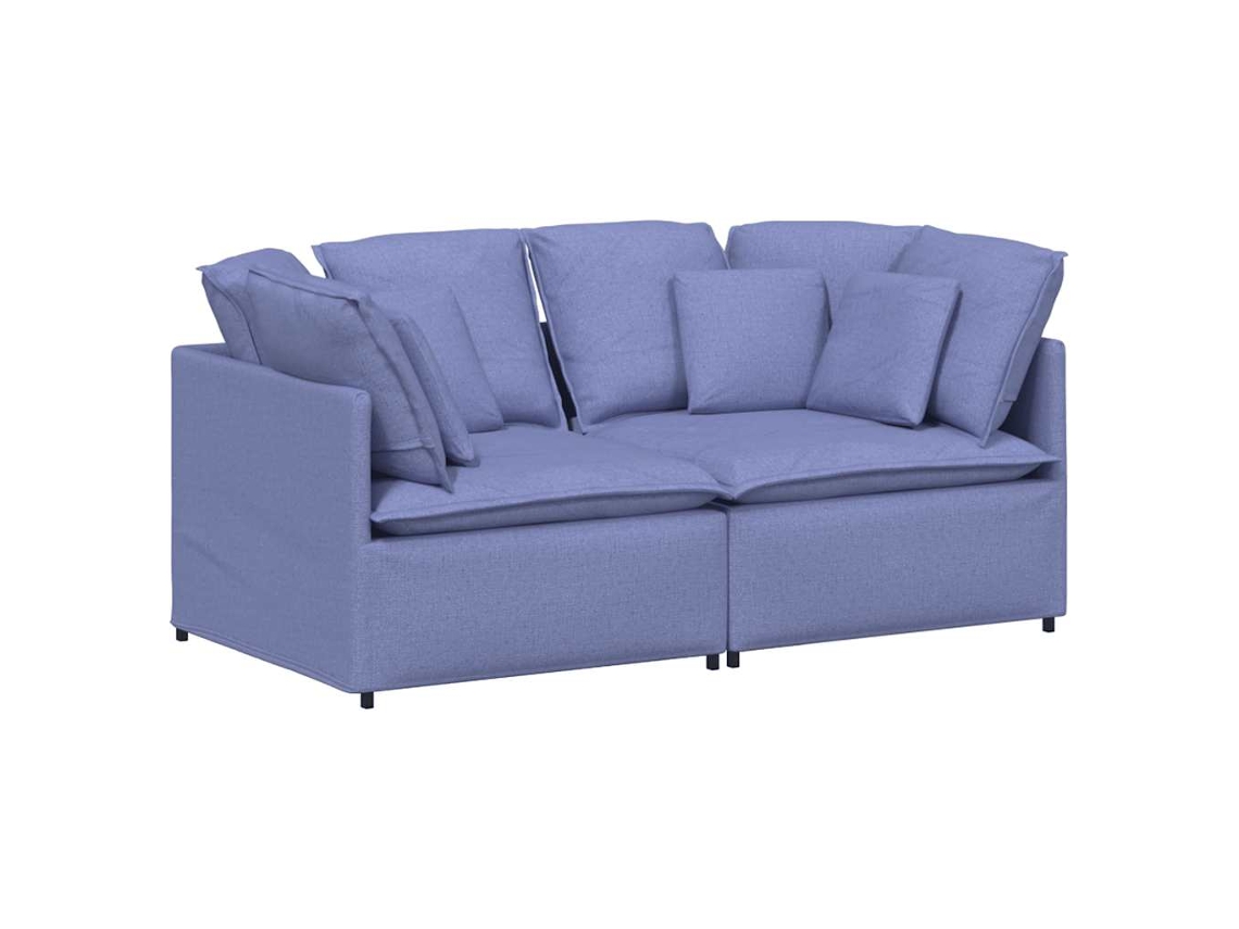 Maison Exclusive - Sofá Modular Con Cojines De Tela Color Azul Vaquero