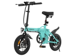 Bicicleta eléctrica plegable Eskute F100 de 14 pulgadas, motor de 250 W, batería de 36 V y 9 Ah, autonomía de 55 km, frenos de disco, pantalla LCD azul