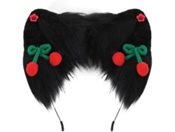 Diadema Gótica Color Cereza Oscura, Orejas De Bestia Para Cosplay, Disfraces De Animales, Artículos Para Fiestas De Halloween