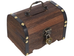 Cofre Del Tesoro De Madera Estilo Vintage, Caja Pequeña Decorativa Con Cerradura Para Guardar Recuerdos