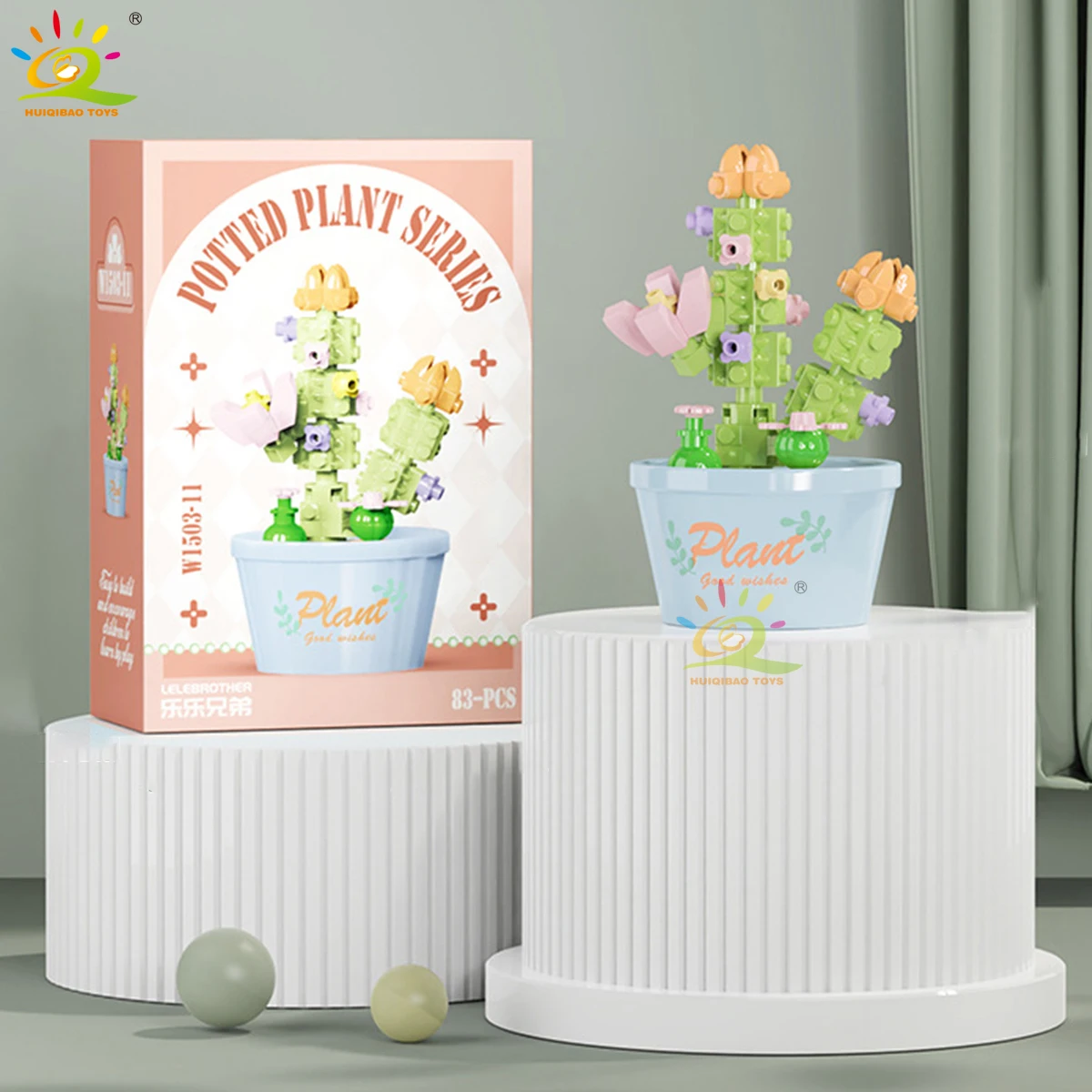 Bloques De Montar Moc Con Vaso De Flores, Espacio Atemporal Para Decoración De Mesa O Casa.