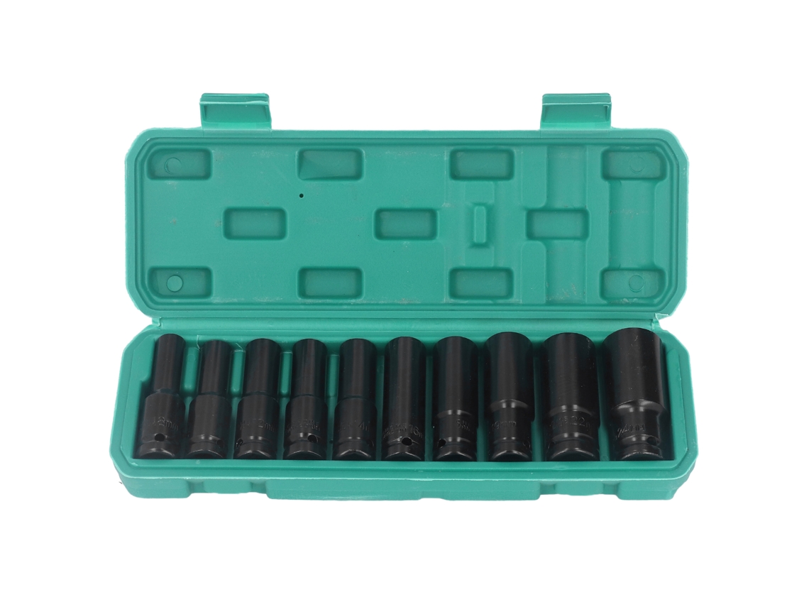 10 Vasos De Impacto De Acero De Alto Carbono De 8-24 Mm Con Llave Hexagonal Para Reparación Y Mantenimiento.