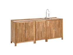 Huerto Beliani Venosa en madera de acacia marrón 210x50x133