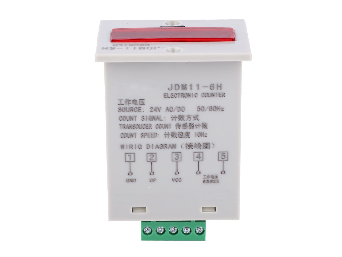 Contador Electrónico Jdm11-6h 6 Dígitos Led Display Memoria Fallo De Potencia Ac/dc24v