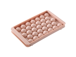 Bandejas Para Cubitos De Hielo Con 33 Compartimentos Y Tapa Flexible Para Congelador - Rosa