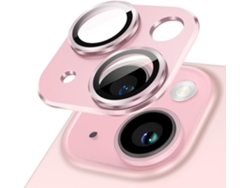 Protector de pantalla Yuysan para iPhone 15/15 Plus, cristal templado + aleación (rosa)