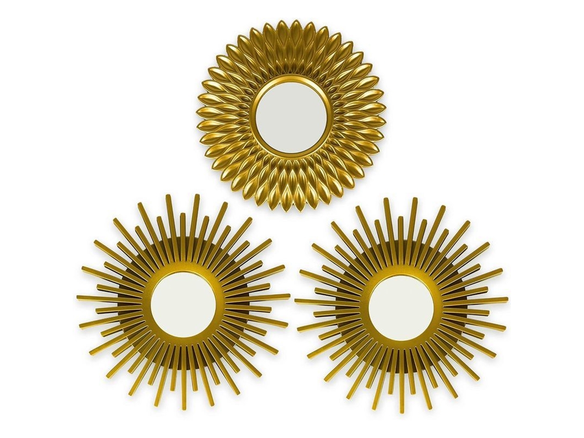 Juego De 3 Espejos De Pared Redondos Decorativos Linjou Para Sala De Estar Y Dormitorio - Regalo Original