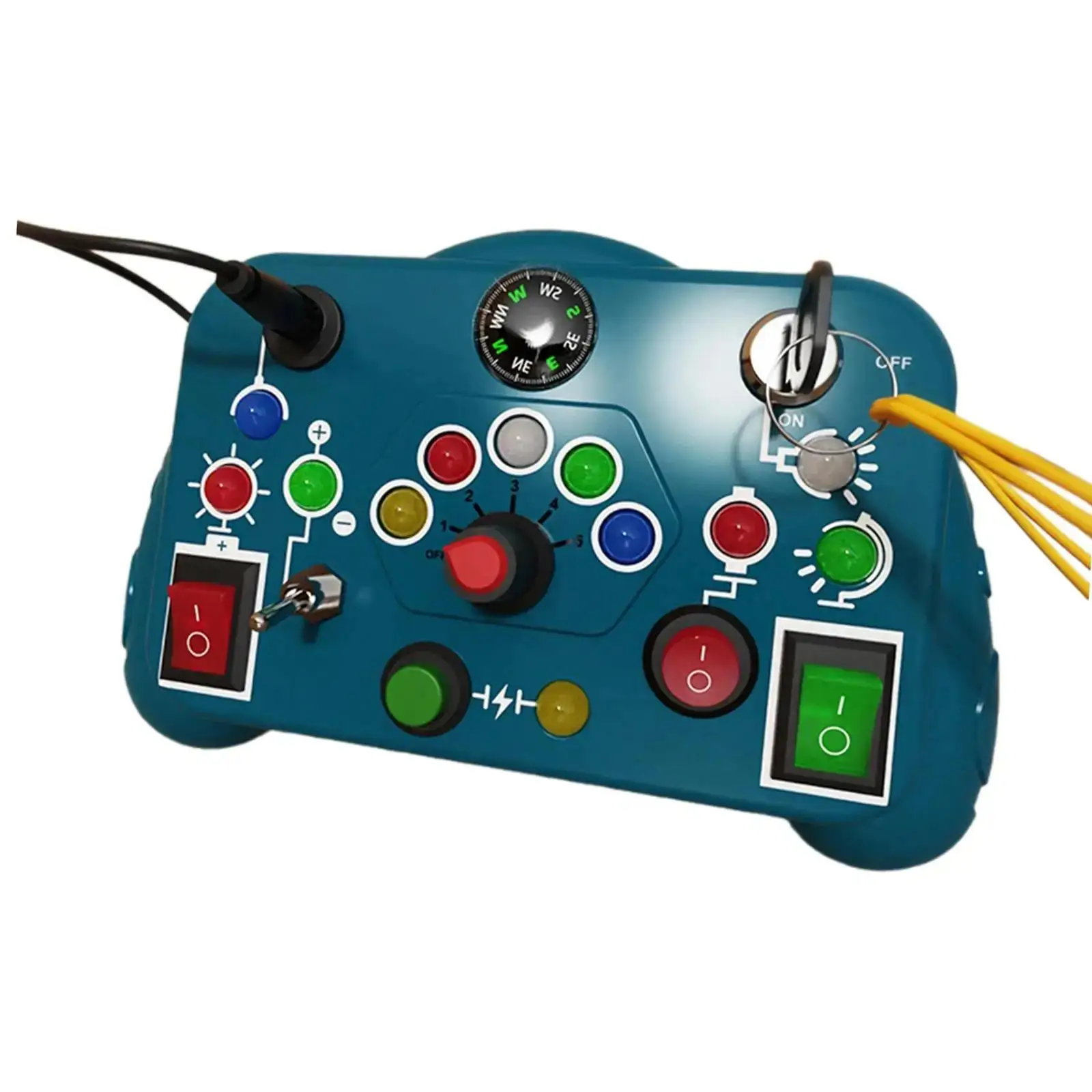 (azul) Montessori Busy Board Juguete Sensorial, Con Luz Led Caricatura Interruptor De Control De La Máquina, Ejercicio Capacidad De Coordinación