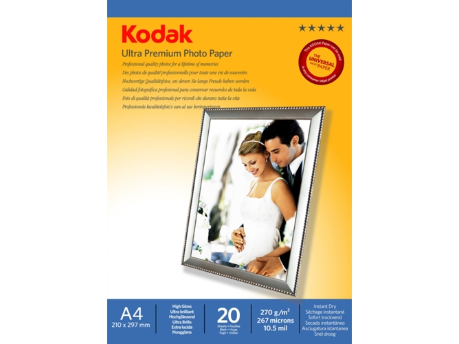 Papel Foto Kodak Ultra A4 Glossy 270G 20F