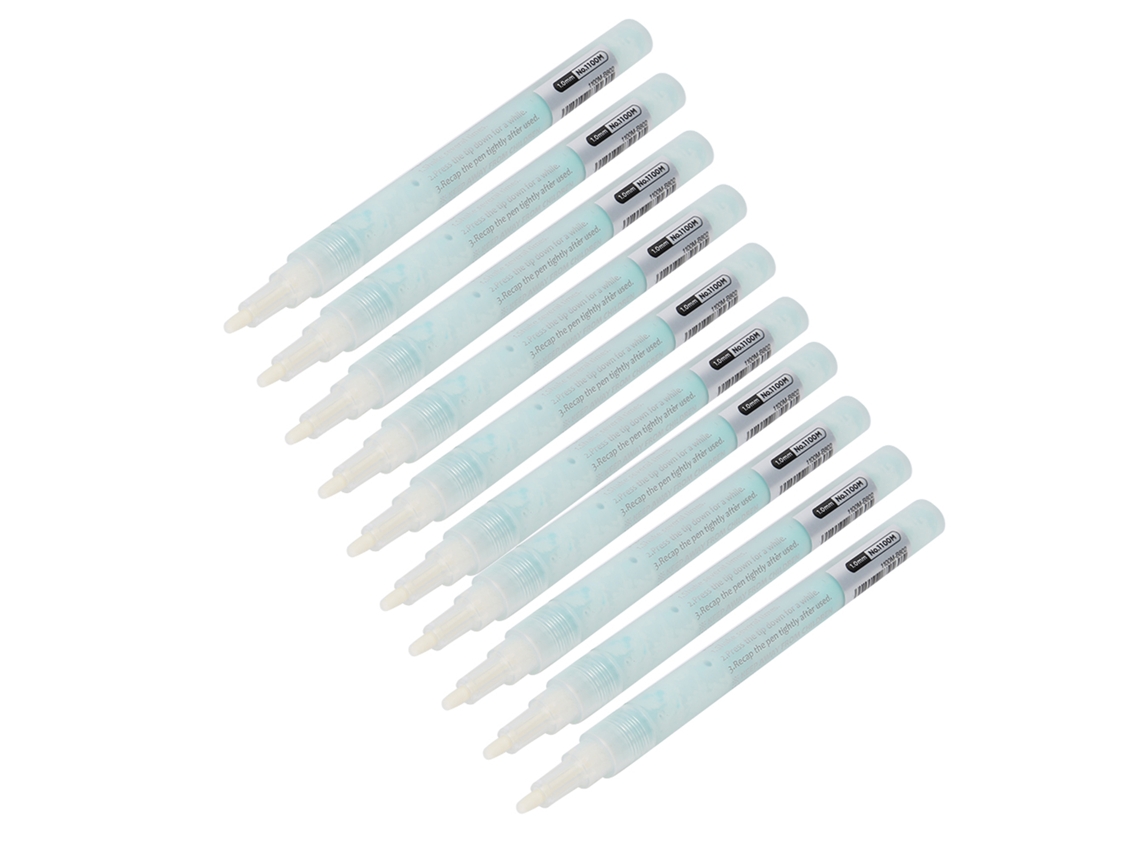 10 Rotuladores Acrílicos De 1,0 Mm, Tinta Verde Claro A Base De Agua Para Piedra, Cerámica, Vidrio Y Madera.