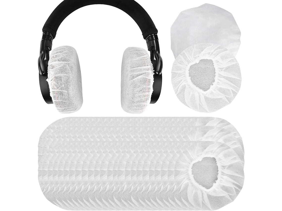 Auscultadores Medium Size Non-Woven Cloth Disposable Covers Ear Pads Protector Sanitary Stretch 100 Pairs
