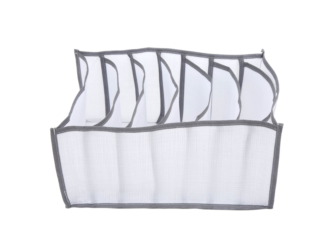 Organizador De Ropa Para Armario 7 Compartimentos Capacidad Grande Apilable Tela Inodora Ahorro De Espacio Blanco