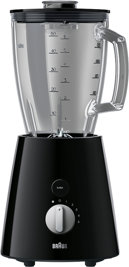 Braun JB3150BK - Batidora de vaso 800 W (capacidad 1.5 L, vaso de cristal  resistente al calro, velocidad variable y pulse, cuchicas de acero inox