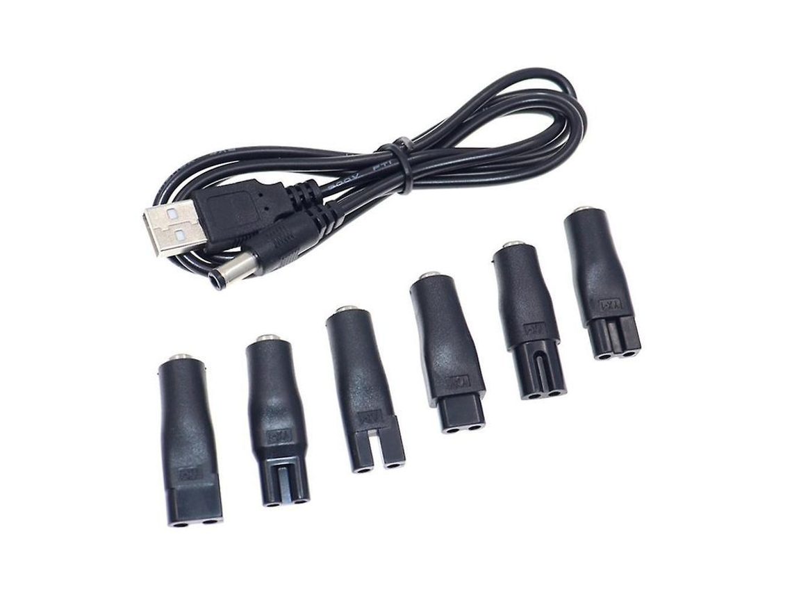 Cable De Conversión Con Conector Macho Dc5.5x2.1mm A Hembra C8 Con Línea Usb Para Carga Rápida.