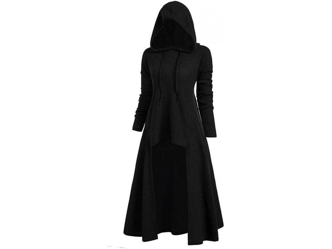 2026-chaqueta Con Capucha Gótica Mujer Yll De Mezcla De Algodón Para Ocasiones Casuales Y Especiales S Negro