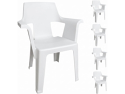 Set De Sillas Plasticas Para Terraza, Jardín, Patio, Playa, Camping, Exterior, Apilables, Estilo Moderno, Interior (4x Blanco)