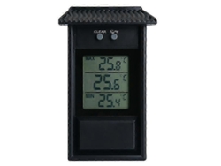 Termómetro digital negro para jardín, interior y exterior, refrigerador e invernadero. GOKOCO