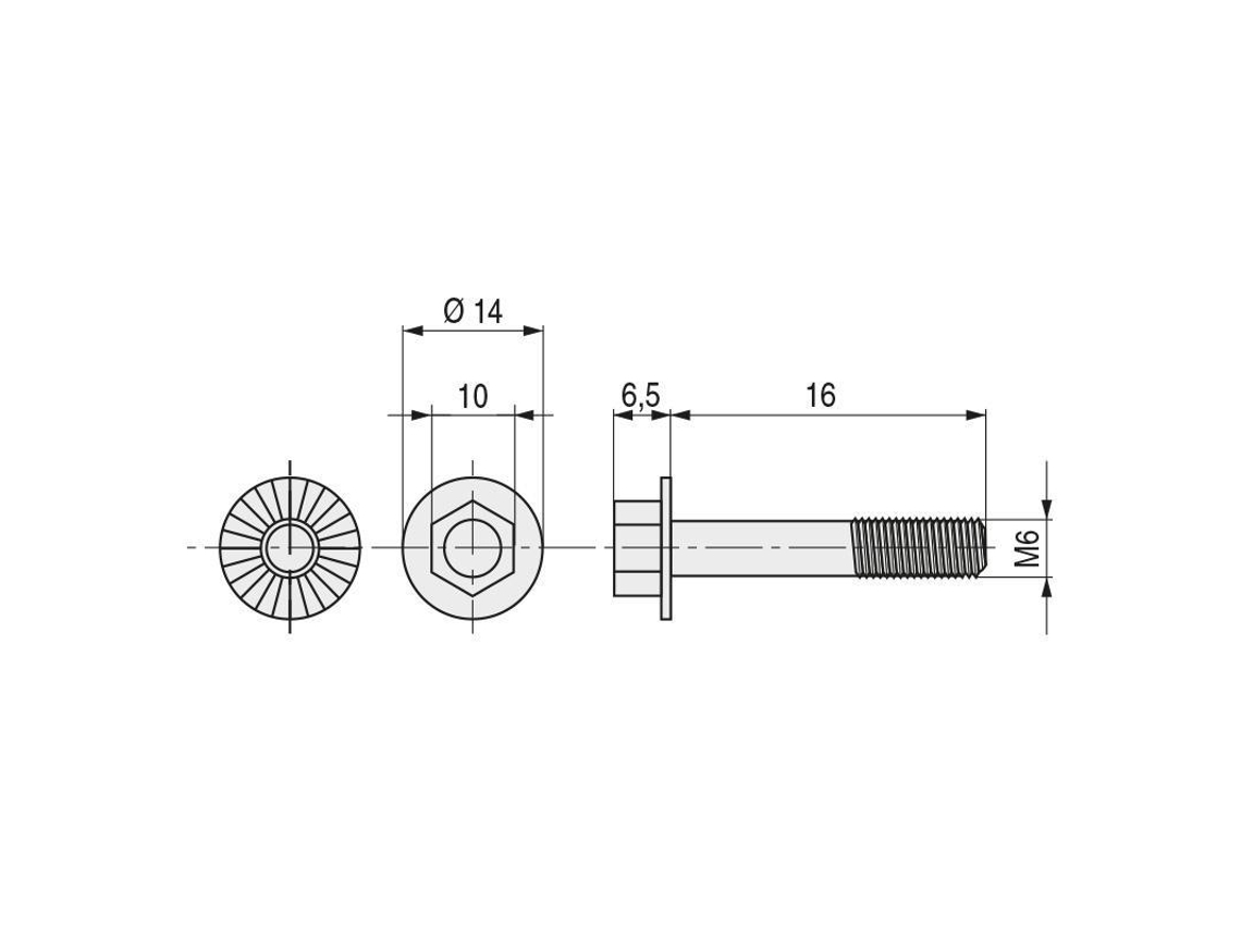 Tornillo Hexagonal Grafilado 6921 Zincado. Elegir Métrica Y Longitud. Largo 16mm Metrica M-8