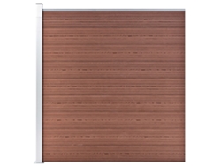 Panel de valla de jardín de 175 x 186 cm, WPC, marrón, WSD272288, Lovely Home