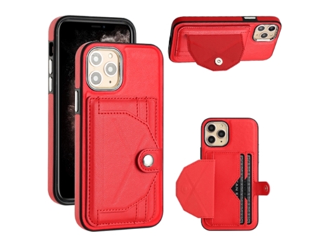 Funda Mobile Phone Cases Shockproof With Card para iPhone 11 Pro Piel Marrón