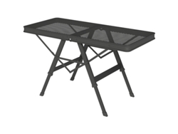 Mesa doble de camping con altura regulable en aluminio grado E, mesa doble de jardín en aluminio, mesa multifunción ligera, mesa auxiliar de jardín.