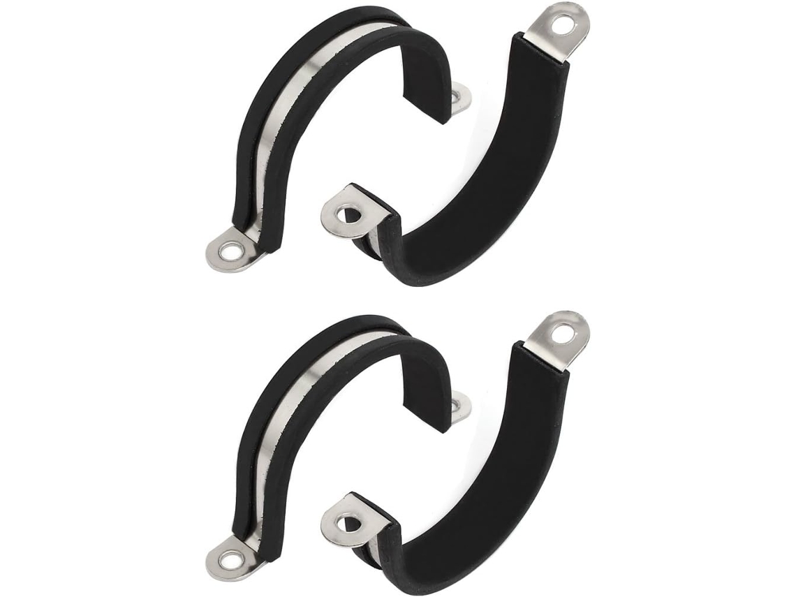 Abrazadera para manguera de acero inoxidable 304, forma de U, recubierta de goma, 40 mm de diámetro, CHABERLU