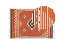 Alfombra de diseño tradicional BELIANI Gavar de Algodón Naranja 160x230