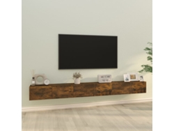 Pack Muebles de Armario Tv 3 Pzs Madera Procesada Roble Ahumado