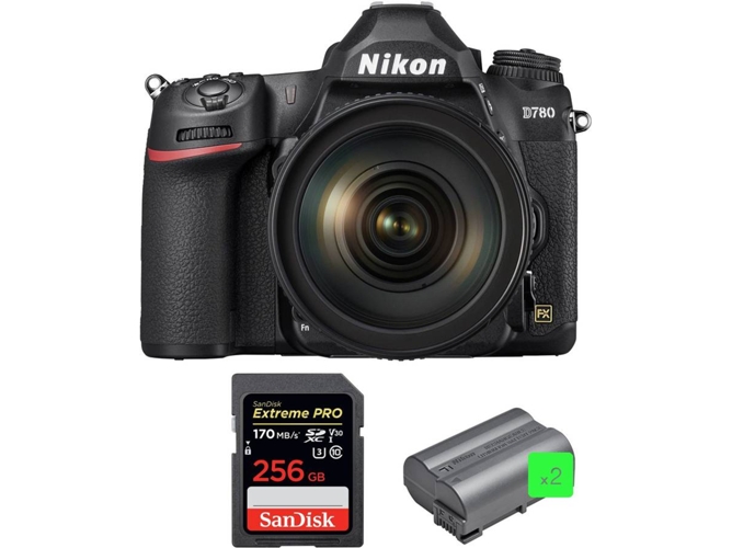 Kit Cámara Mirrorless NIKON Nikon D780 + 24-120mm f/4G ED VR + SanDisk 256GB + 2 Nikon EN-EL15b