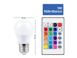 Bombilla LED RGB inteligente con control remoto para cambio de color, casquillo E27, CA 85-265 V (MDUG, 5 W)