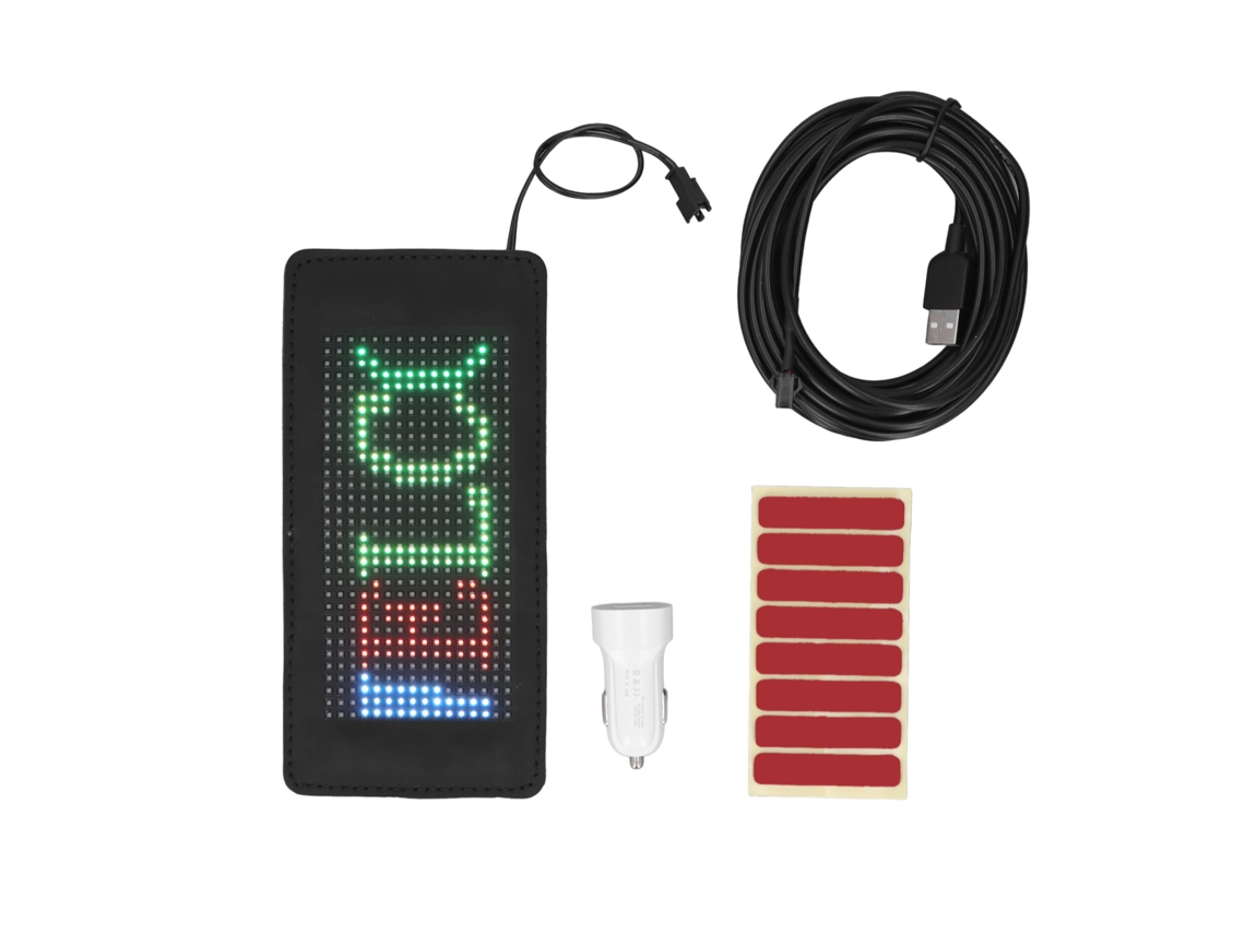 Panel Led Flexible 190x90mm 16x32, Control App Bluetooth, Texto Animación Personalizado, Pantalla Deslizante Publicitaria