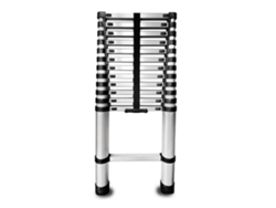 Escalera Telescópica Plegable De Aluminio, 13 Peldaños, Con Topes Baulich
