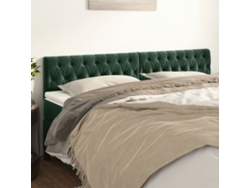 Cabeceros 2 Unidades De Terciopelo Verde Oscuro 100x7x78/88 Cm