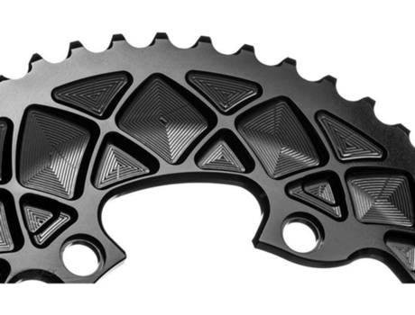 Carrete ABSOLUTE BLACK Oval 2X Asymmetric Shimano 9100/8000 110 Bcd Chainring