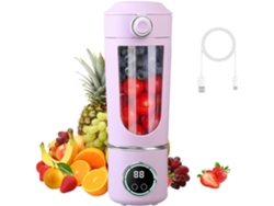 Licuadora Morada De 700 Ml Con 12 Cuchillas De Acero Inoxidable Y Batería Usb De 1500 Mah Para Gimnasio, Oficina, Camping Y Viajes.