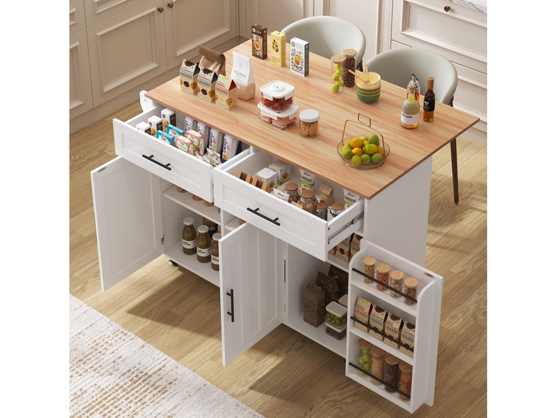 Carrito de comedor plegable de madera con ruedas para almacenamiento