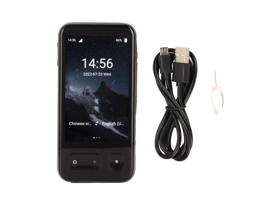 Traductor de idiomas con pantalla táctil de 4.0 pulgadas para aprender y viajar, gris claro dorado