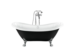 Bañera Con Patas Darlington Negra  175 Cm Patas León Cromadas