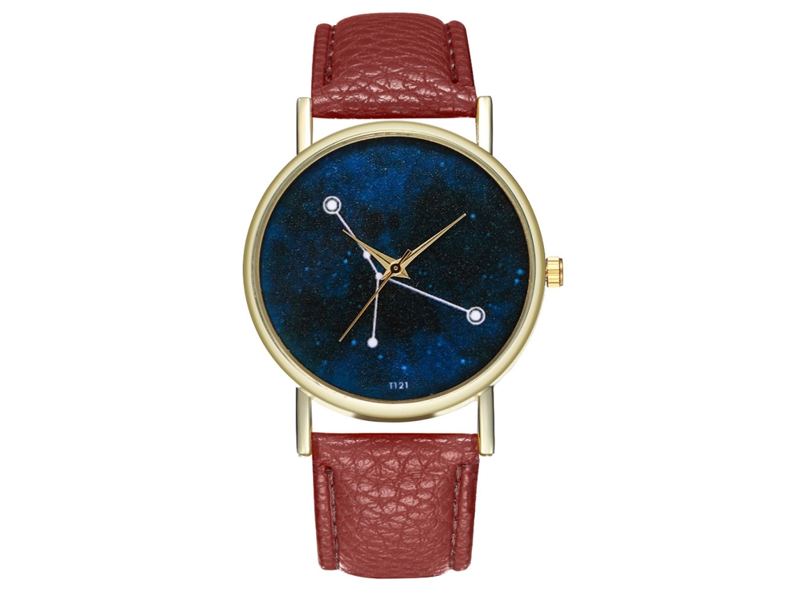 Reloj Zhoulianfa T121-a Cuero Marrón Quartz Juvenil Tendencia Unisex