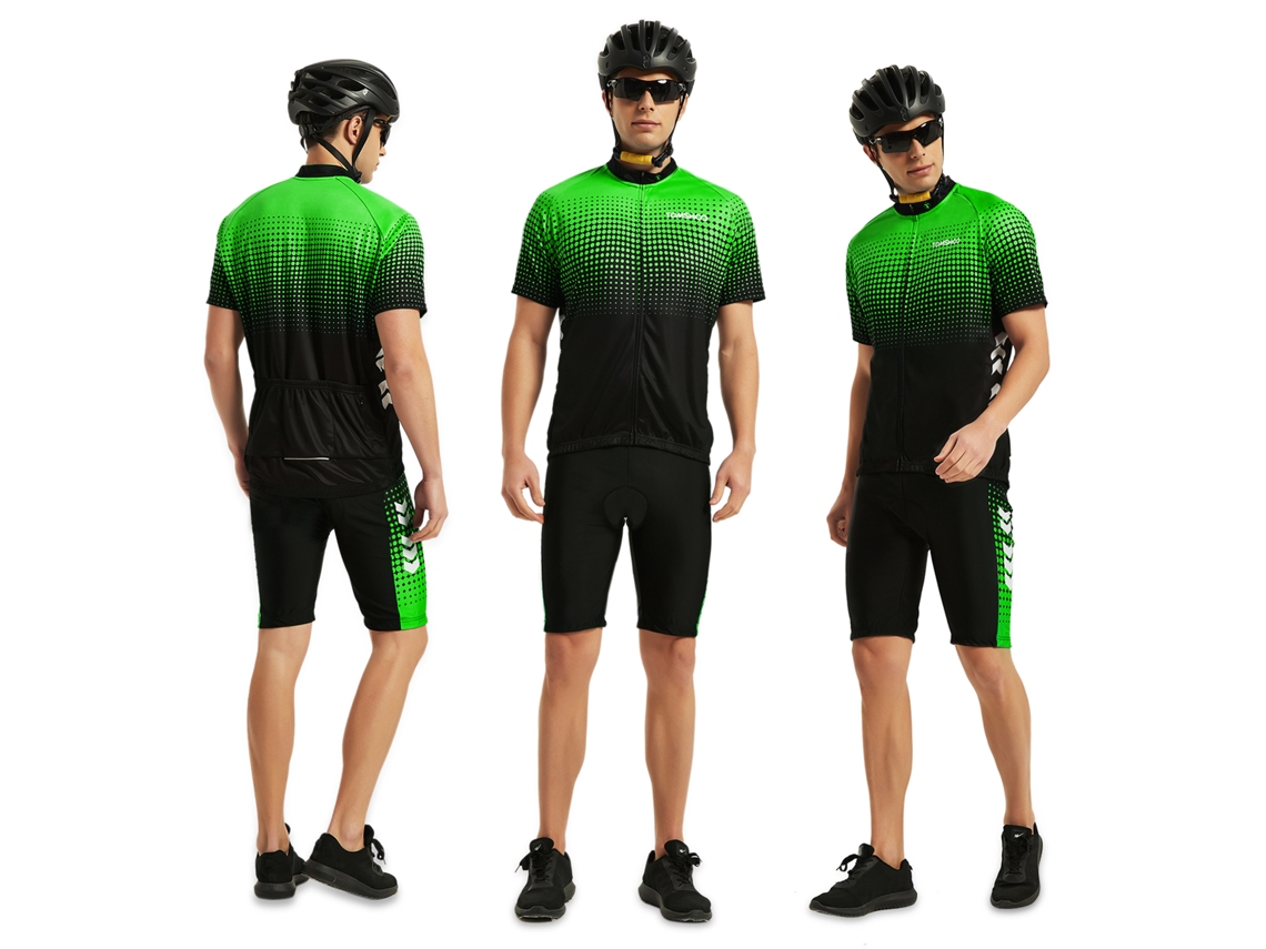 Conjunto De Pantalones Cortos De Ciclismo De Verano Para Hombre Con Camiseta Y Calzoncillos, Con Espuma Absorbente Y Transpirable De Gel 4d.