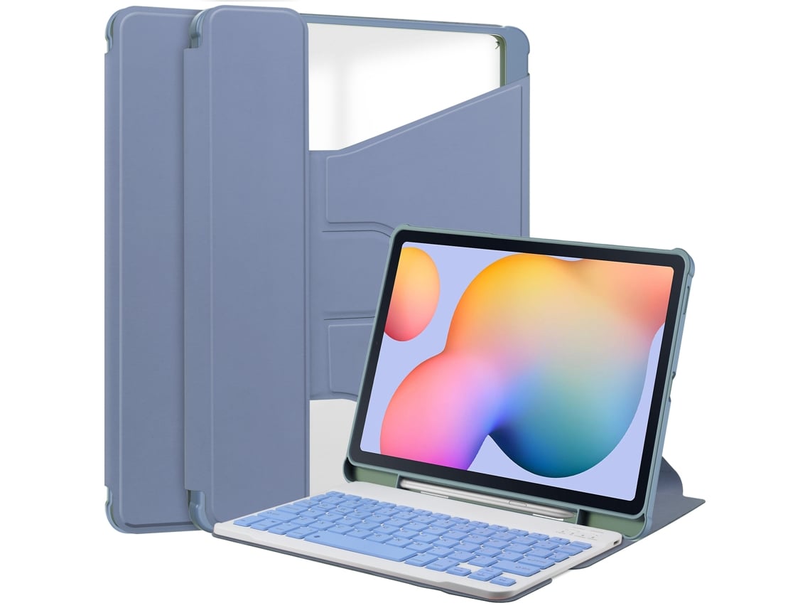 Capa Para Samsung Galaxy Tab S6 Lite 10.4 Polegadas Sm-p613/sm-p619 2022 Com Ranhura Para Caneta Adicionar Teclado Português Roxo Lavanda