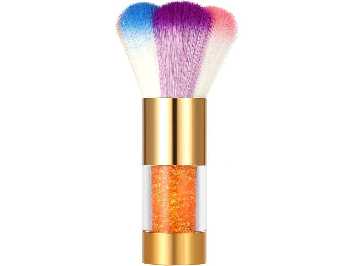 Cepillo Para Eliminar El Polvo De Uñas Acrílicas, Cepillo Colorido Para Quitar El Polvo Con Diseño De Flores Y Mango De Diamantes De Imitación.