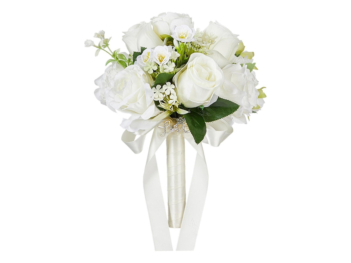 Ramo de novia, ramo de rosas blancas, ramo Deslowmoose