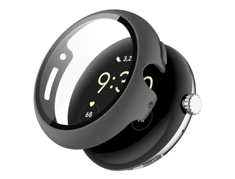 Película de vidrio templado para Google Pixel Watch para caja de reloj parcial (gris)