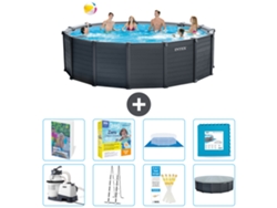 Intex Piscina Graphite Panel Redonda - 478x124 Cm - 9-peças S566