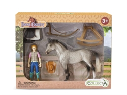 Set de juguetes Collecta, que incluye un caballero aficionado y accesorios de juguete de plástico.