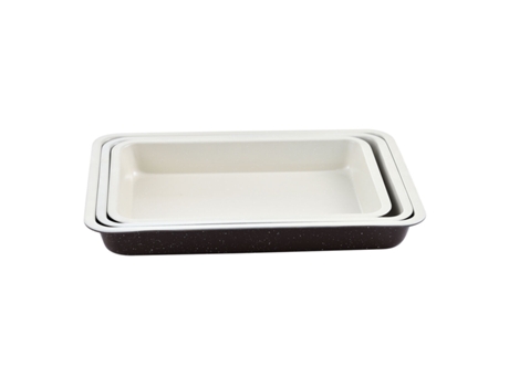 Bandeja para Horno San Ignacio 3 Piezas Blanco/Marrón Acero al carbono