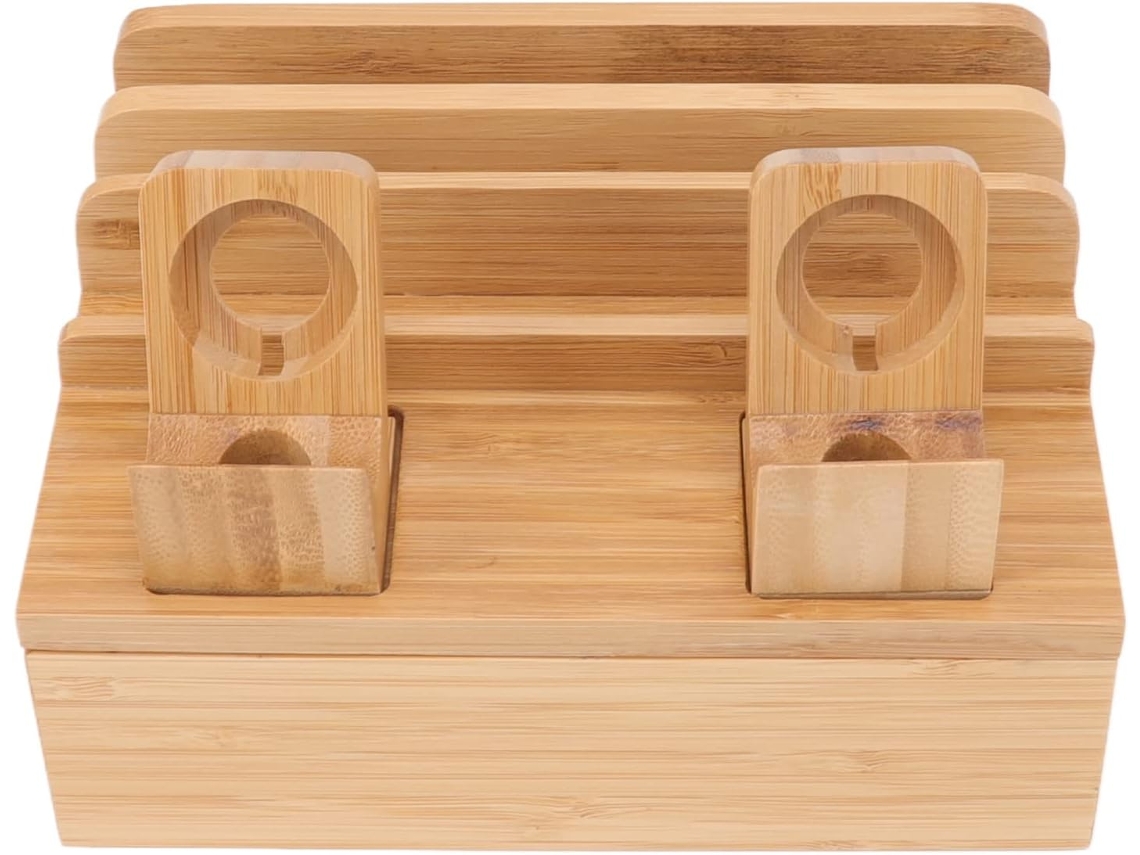 Soporte De Madera Para Guardar Teléfonos Con 5 Puertos
